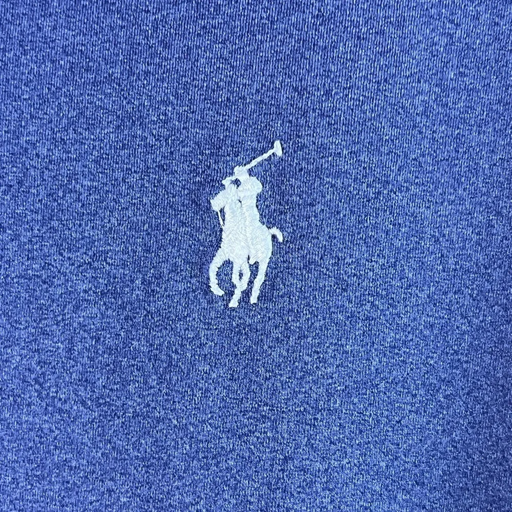 Polo Ralph Lauren Performance Size Large Heathered Blue Polo Shirt w/ White Pony - Picture 5 of 5